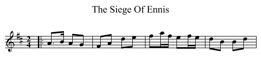 The Siege Of Ennis - staff notation