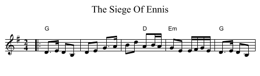 The Siege Of Ennis - staff notation