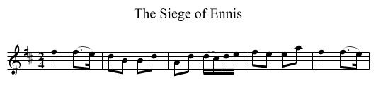 The Siege of Ennis - staff notation