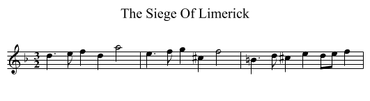 The Siege Of Limerick - staff notation