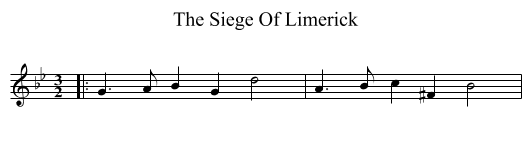 The Siege Of Limerick - staff notation