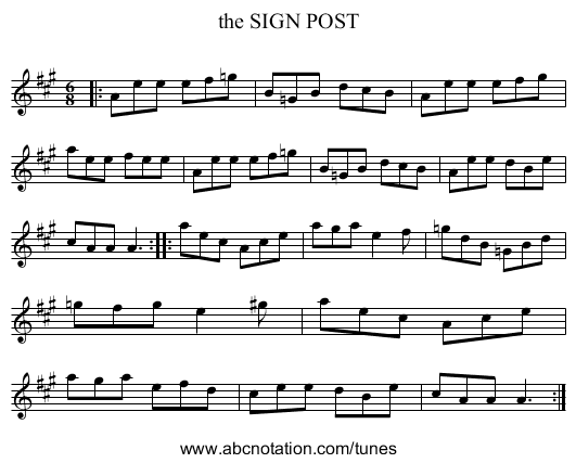 the SIGN POST - staff notation