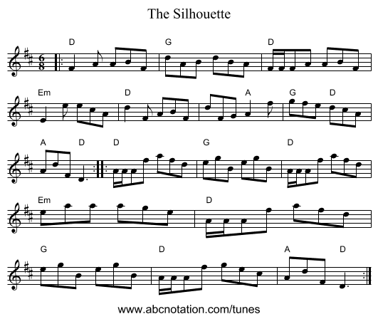 The Silhouette - staff notation