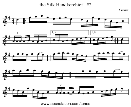 the Silk Handkerchief   #2 - staff notation