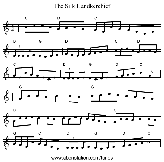 The Silk Handkerchief - staff notation