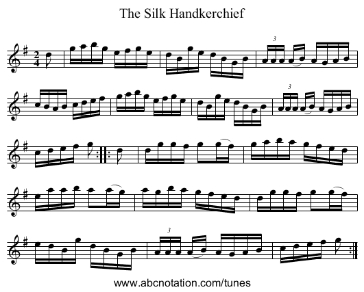 The Silk Handkerchief - staff notation