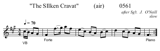 The SIlken Cravat          (air)          0561 - staff notation