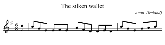 The silken wallet - staff notation
