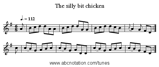 The silly bit chicken - staff notation