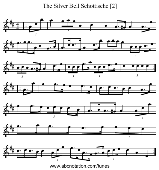 The Silver Bell Schottische [2] - staff notation
