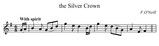 the Silver Crown - staff notation