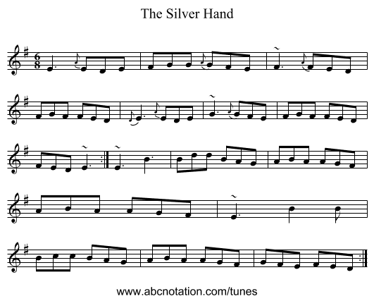 The Silver Hand - staff notation