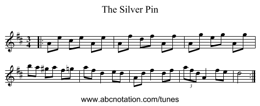The Silver Pin - staff notation