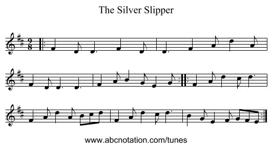 The Silver Slipper - staff notation