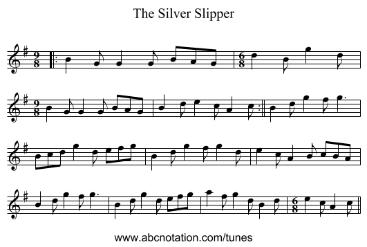 The Silver Slipper - staff notation