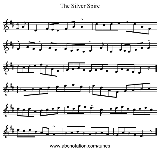 The Silver Spire - staff notation