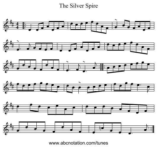 The Silver Spire - staff notation