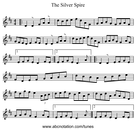 The Silver Spire - staff notation