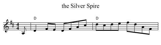 the Silver Spire - staff notation