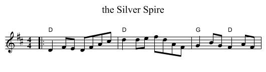 the Silver Spire - staff notation