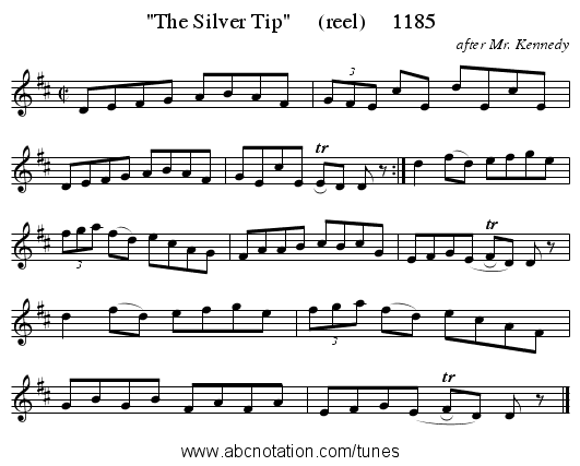 The Silver Tip (reel) 1185 - staff notation