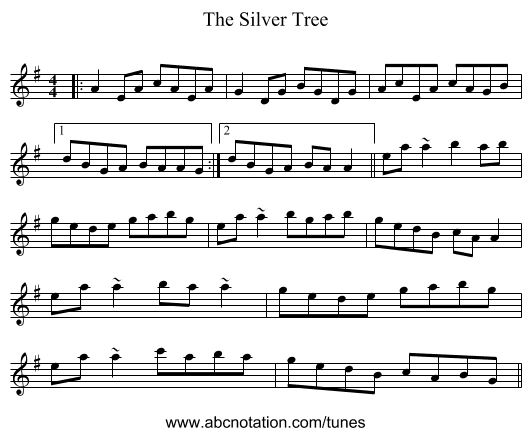 The Silver Tree - staff notation