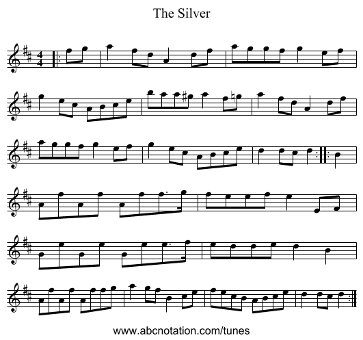The Silver - staff notation