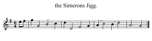 the Simerons Jigg. - staff notation