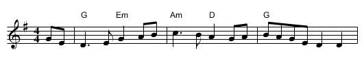 the Singing Bird - staff notation