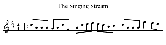 The Singing Stream - staff notation
