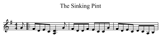 The Sinking Pint - staff notation