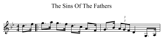 The Sins Of The Fathers - staff notation