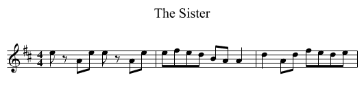 The Sister - staff notation