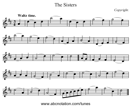 The Sisters - staff notation
