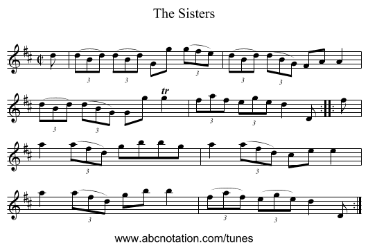 The Sisters - staff notation