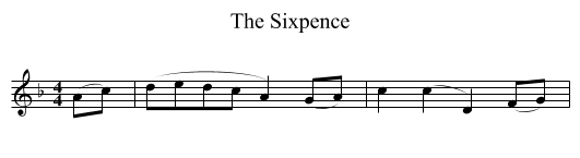 The Sixpence - staff notation