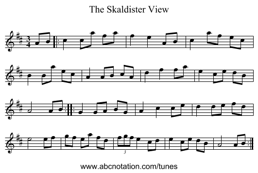 The Skaldister View - staff notation