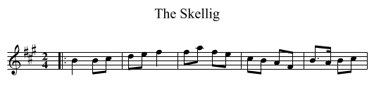 The Skellig - staff notation