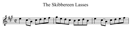 The Skibbereen Lasses - staff notation