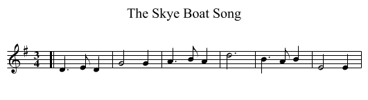The Skye Boat Song - staff notation