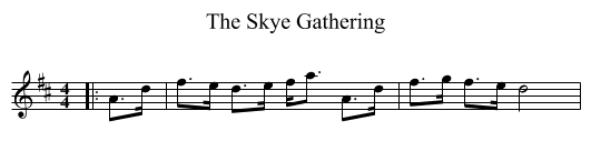 The Skye Gathering - staff notation