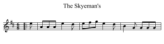 The Skyeman's - staff notation