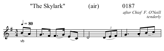 The Skylark               (air)               0187 - staff notation