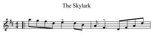 The Skylark - staff notation