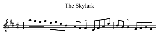 The Skylark - staff notation