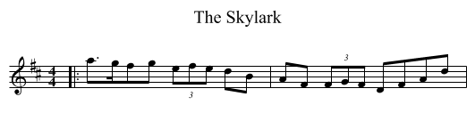 The Skylark - staff notation