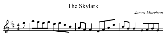The Skylark - staff notation