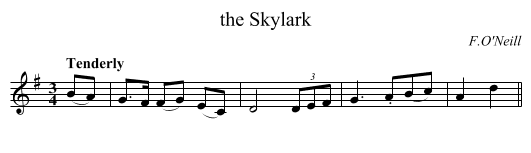 the Skylark - staff notation
