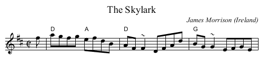 The Skylark - staff notation
