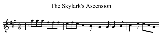 The Skylark's Ascension - staff notation